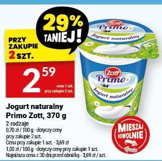 Jogurt naturalny Primo Zott promocja w Twój Market