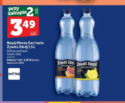 Napój Mocny Gaz i nuta Żywiec Zdrój Cytryna Mięta promocja w TOPAZ