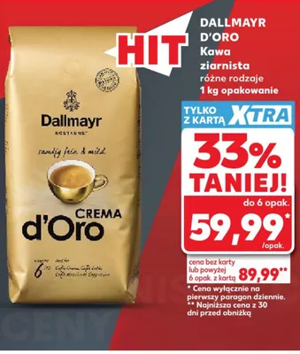 Kawa ziarnista Dallmayr d'Oro promocja w Kaufland