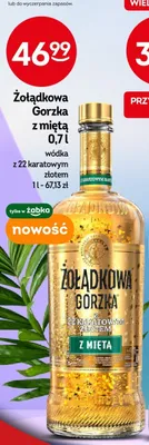 Wódka Żołądkowa Gorzka z miętą z 22-karatowym złotem promocja w Żabka