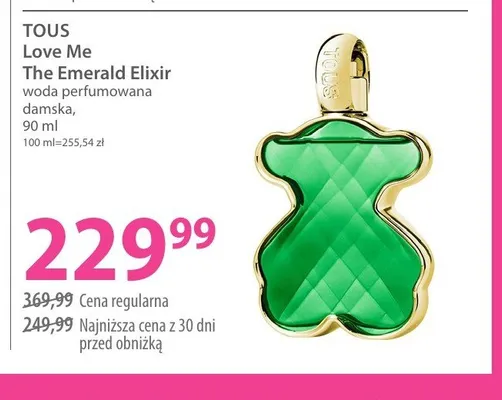Woda perfumowana damska Tous Love Me The Emerald Elixir promocja w Hebe