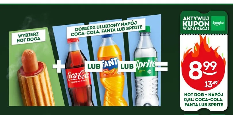Zestaw Hot Dog + napój Fanta 0,5 l promocja w Żabka