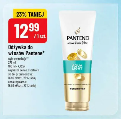 Odżywka do włosów Pantene Aqua Light promocja w POLOmarket