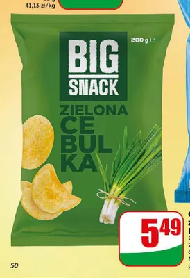 Chipsy zielona cebulka Big Snack promocja w Dino