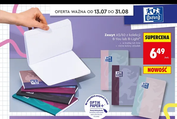 Zeszyt A5/60 Oxford B-Light promocja w Biedronka