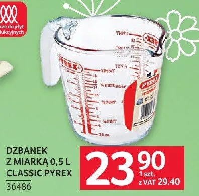 Dzbanek z miarką CLASSIC PYREX 0.5L promocja w Selgros