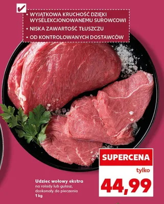 Udziec wołowy ekstra na rolady lub gulasz doskonały do pieczenia promocja w Kaufland