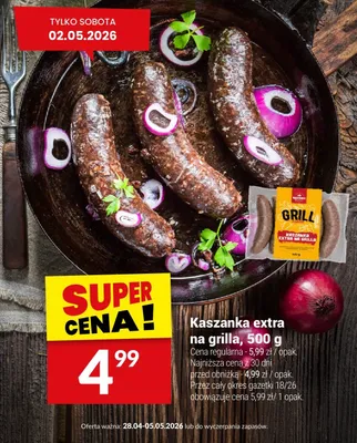 Kaszanka extra na grilla Białecki Wędzarnia promocja w Twój Market