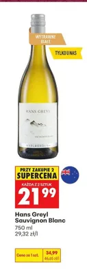 Wino białe wytrawne Hans Greyl Sauvignon Blanc promocja w Biedronka