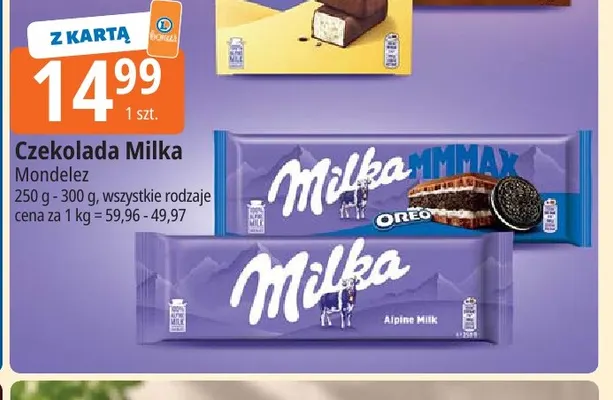 Czekolada MMMAX Alpine Milk Milka promocja w Leclerc