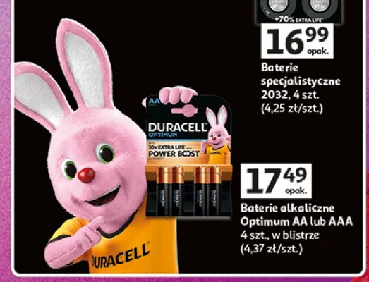 Baterie alkaliczne Duracell Optimum AAA 4-pak promocja w Auchan