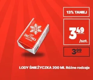 Lody Śnieżyczka śmietankowe promocja w API Market