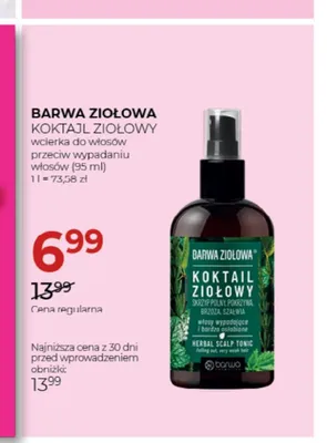Koktajl Ziołowy wcierka do włosów przeciw wypadaniu włosów Barwa Ziołowa promocja w Drogerie Jawa
