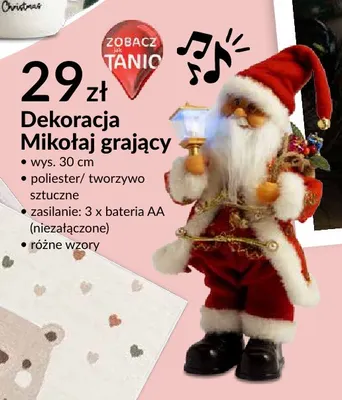 Dekoracja Mikołaj grający promocja w Salony Agata