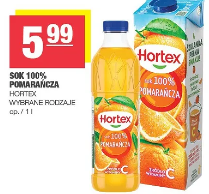 Sok 100% pomarańcza wyłącznie rodzaje promocja w SPAR