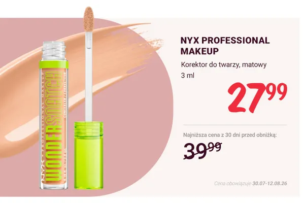 Korektor do twarzy matowy NYX Professional Makeup promocja w Rossmann