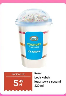 Lody kubek jogurtowy z sosami promocja w Dino