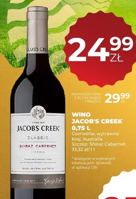 Wino Jacob's Creek Classic Shiraz Cabernet promocja w Duży Ben