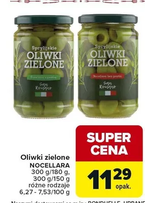 Oliwki zielone sycylijskie z pestkami promocja w Carrefour