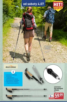 Kije trekkingowe składane ADVENTURIDGE promocja w Aldi