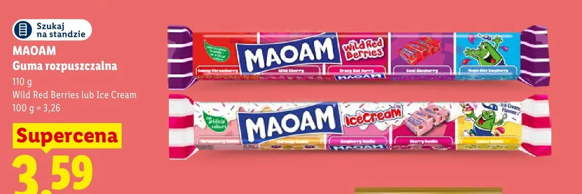 Guma rozpuszczalna Maoam Ice Cream promocja w Lidl