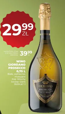 Wino prosecco białe wytrawne musujące promocja w Duży Ben
