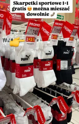 Skarpetki sportowe czarne promocja w Auchan