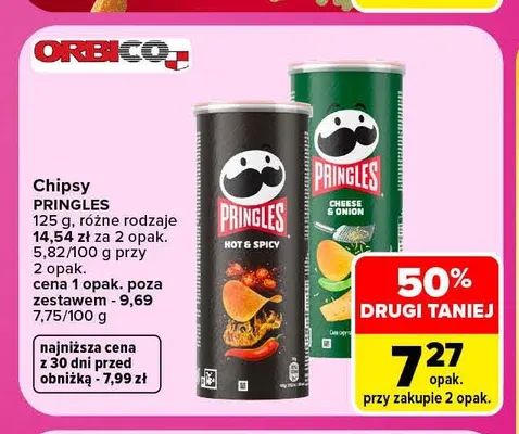 Chipsy Pringles Hot & Spicy promocja w Carrefour Market