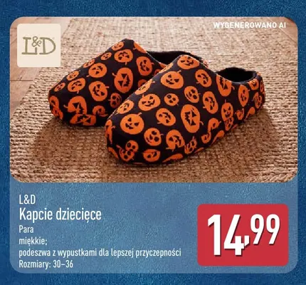 Kapcie dziecięce L & D promocja w Aldi
