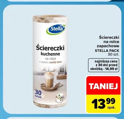 Ściereczki kuchenne na rolce Stella Pack 30-pak o zapachu vanilla latte promocja w Carrefour