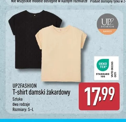 T-shirt damski żakardowy UP2Fashion promocja w Aldi