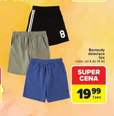 Bermudy dziecięce TEX promocja w Carrefour
