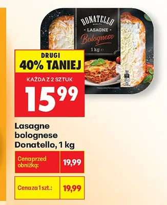 Lasagne bolognese Donatello promocja w Biedronka