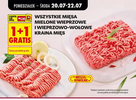 Mięso mielone wieprzowo-wołowe Kraina Mięs promocja w Biedronka