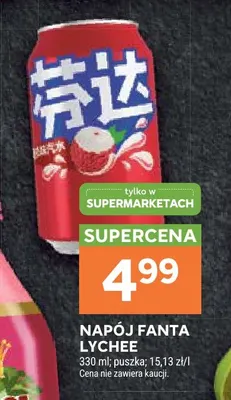 Napój gazowany Fanta Lychee promocja w Stokrotka