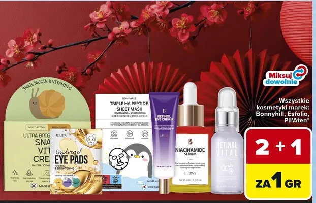 Wszystkie kosmetyki marek: Bonnyhill, Esfolio, Pil'Aten promocja w Carrefour