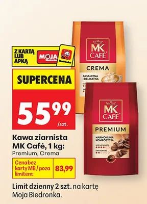 Kawa ziarnista Crema promocja w Biedronka