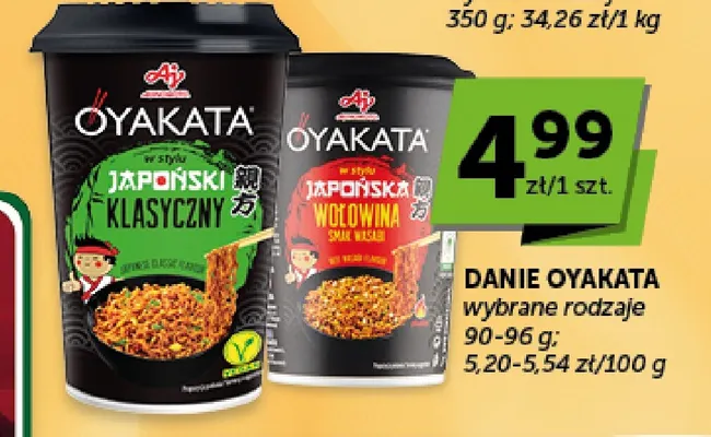 Danie Oyakata w stylu japońska wołowina smak wasabi promocja w ABC