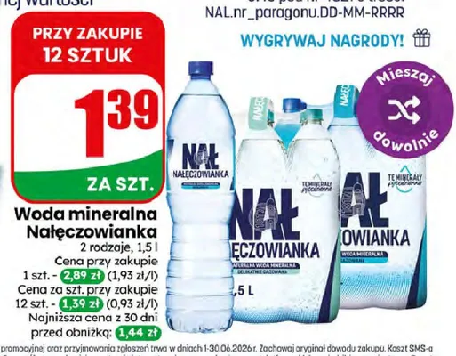 Woda mineralna delikatnie gazowana Nałęczowianka promocja w Dino