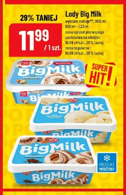 Lody Big Milk śmietankowo orzechowy promocja w POLOmarket