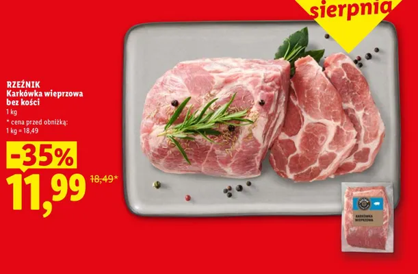 Karkówka wieprzowa bez kości Rzeźnik promocja w Lidl
