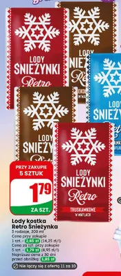 Lody kostka Retro Śnieżynka promocja w Dino