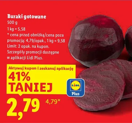 Buraki gotowane promocja w Lidl