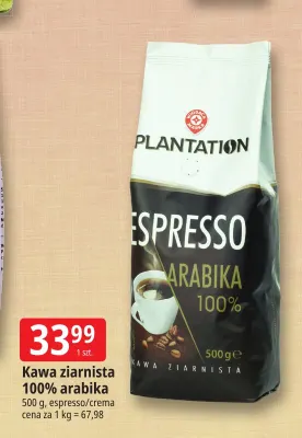 Kawa ziarnista 100% arabika espresso Plantation promocja w Leclerc