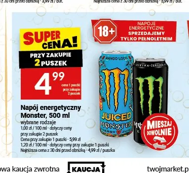 Napój energetyczny Monster promocja w Twój Market