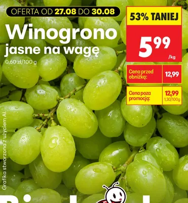 Winogrona jasne promocja w Biedronka