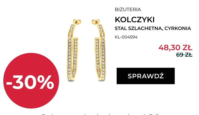 Kolczyki stal szlachetna cyrkonia Briju KL-004594 promocja w Briju