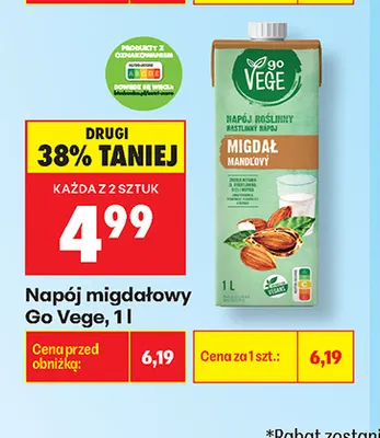 Napój migdałowy Go Vege promocja w Biedronka