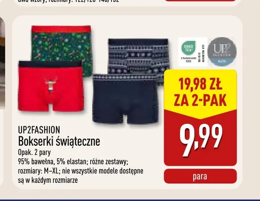 Bokserki świąteczne 2-pak UP2FASHION promocja w Aldi