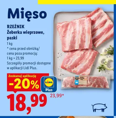 Żeberka wieprzowe paski Rzeźnik promocja w Lidl